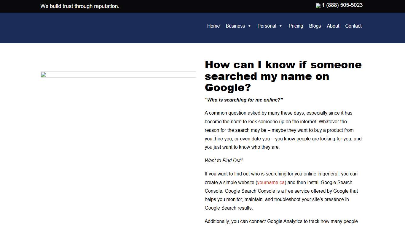 How can I know if someone searched my name on Google? - Reputation.ca Ltd.